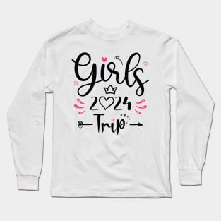 Girls Trip 2024 Shirt Weekend Summer Vacation Lover Girls Trip Long Sleeve T-Shirt